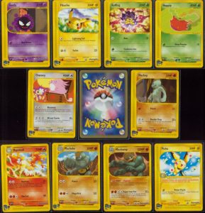 Cartes de démonstration utilisées au Pokémon Center de New York en août 2002