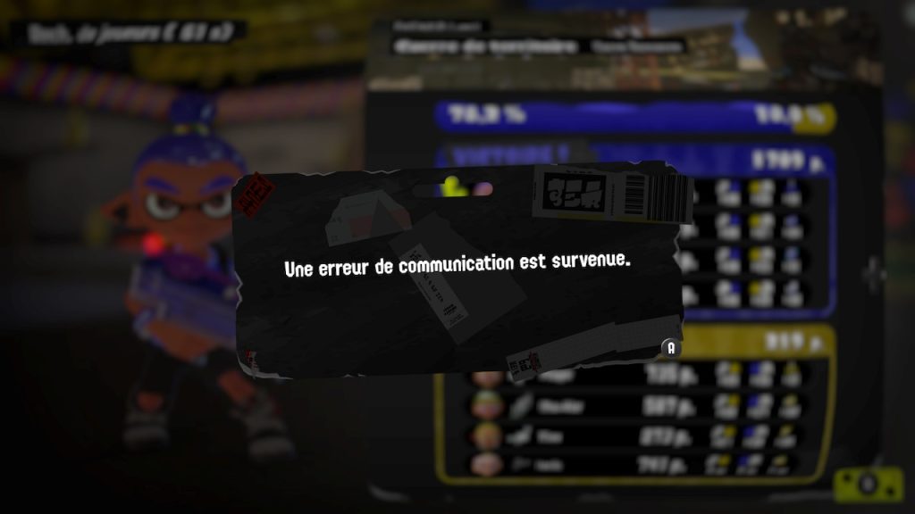 Erreur de Communication lors du Splatoon 3 Splatfest Word Premiere